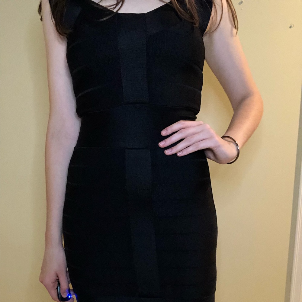 French Connection Bandage Cap Sleeve Bodycon Dress - Picture 5 of 9